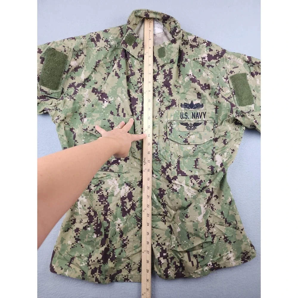 US Navy Blouse Medium Reg Working Uniform Type III NWU Green Camo Top Golden Mfg